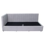 Voodi Sofia 90 Light Grey Left - Image 3